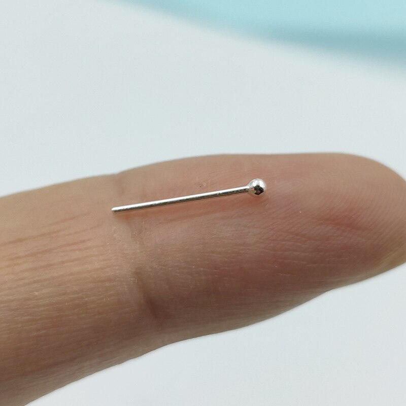 925 Sterling silver 1.5mm ball nose stud pin classic nostril piercing jewelry 100pcs/lot