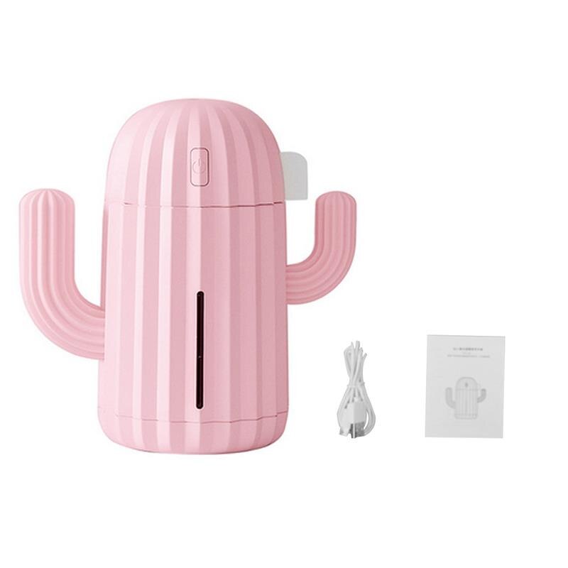 Humidificador de aire para coche, minidifusor de de Cactus con batería integrada, USB, 340ml, LED, para Mercedes Benz W202: Pink