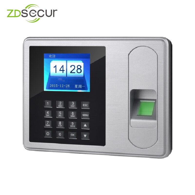 Reloj de tiempo biométrico con huella dactilar, máquina de Asistencia para Empleados con controlador USB flash ZDA6