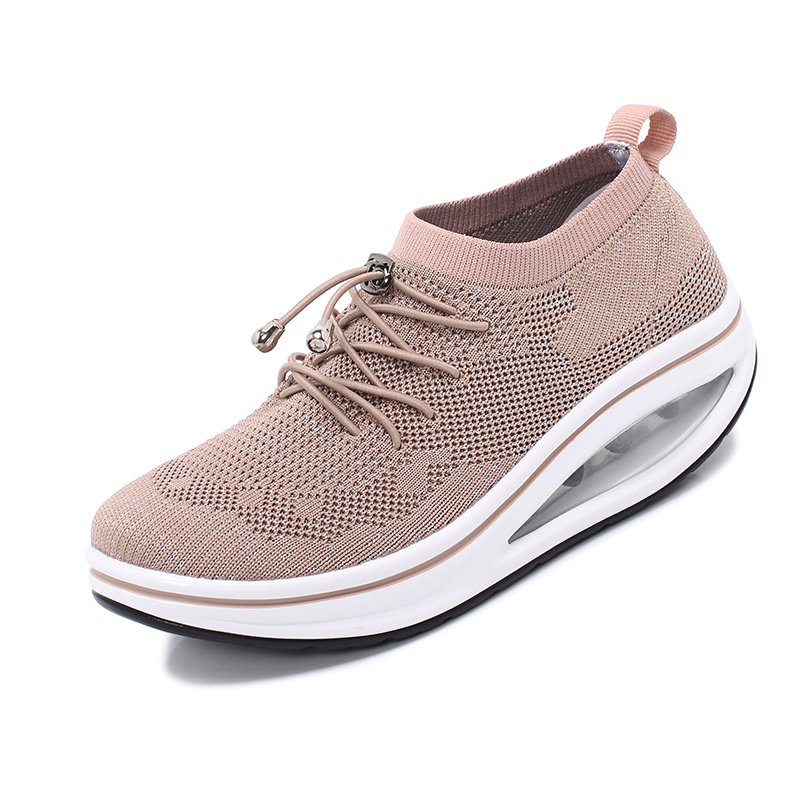 Women Toning Shoes Breathable Sock Sport Height Increasing Fitness Sneakers Ladies Outdoor Women Slimming Sneakers Trainer: Pink / 36