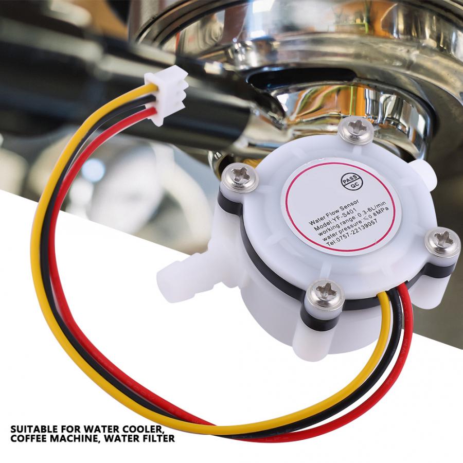 1Pc Water Hall Flow Effect Sensor Control Flowmeter with Barb Joint