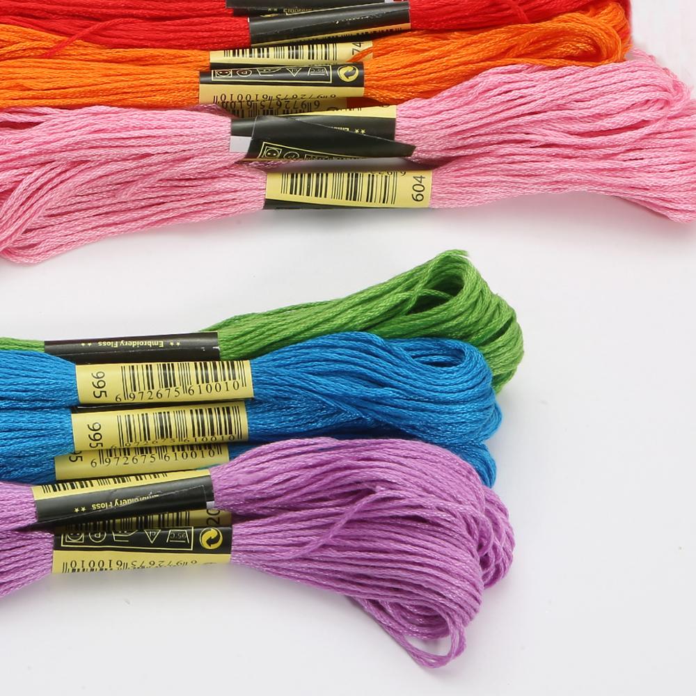 50pcs/lot Mix Colors Cotton Sewing Skeins Cross Stitch Embroidery Thread Floss Kit For DIY Sewing Tools