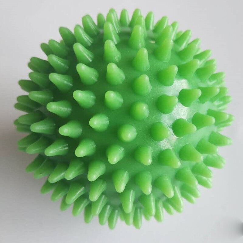 7.5cm 6 farve fitness pvc håndmassage bold pvc såler pindsvin sensorisk træning greb bolden bærbar fysioterapi bold: Grøn