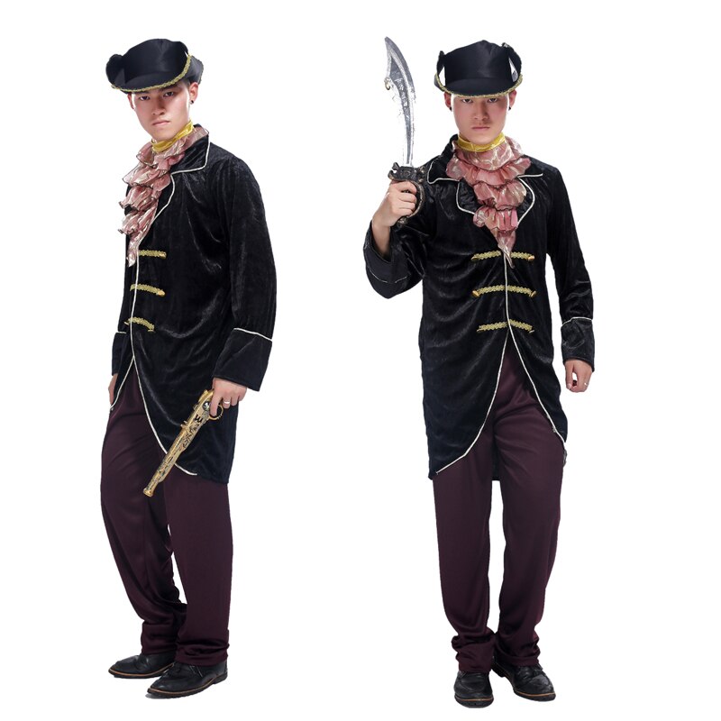 Traje de Cosplay de lujo para Halloween, disfraz de pirata, disfraz de adulto, hombre, Piratas del Caribe, Capitán Jack, disfraces de Sparrow