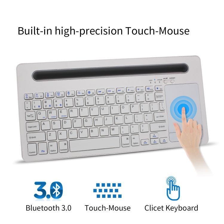 Mobile Phone Wireless Bluetooth Keyboard Holder Stand Portable TouchPad for iPhone iPad mini Android Phone Tablet PC Smartphone