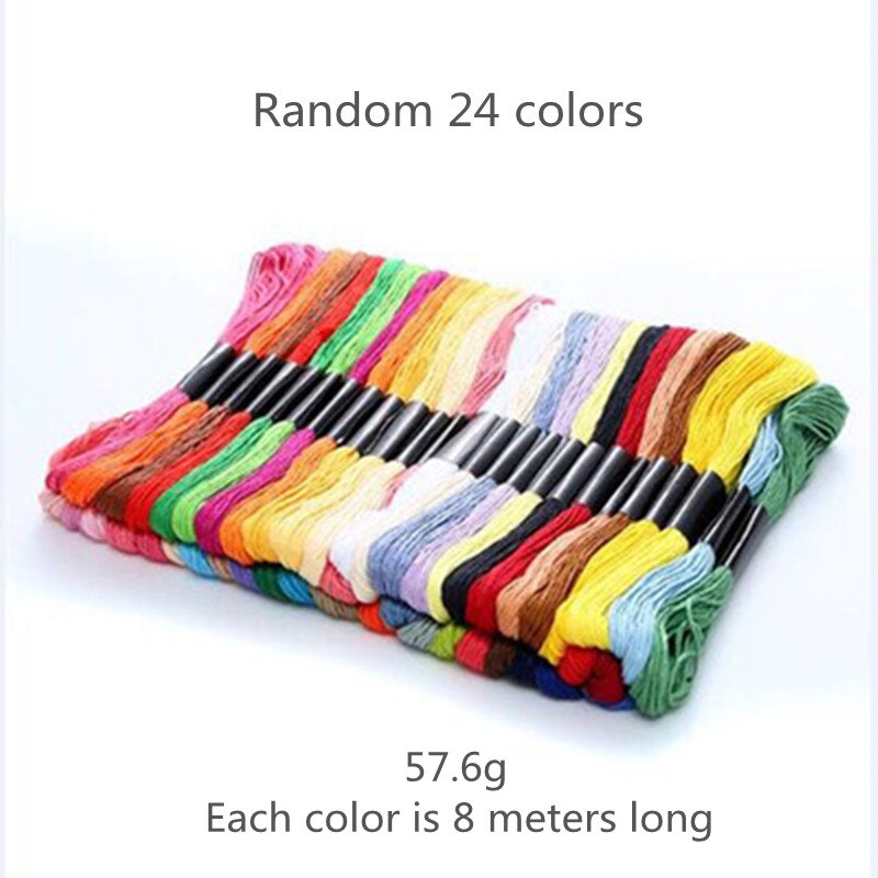 24\36\50 Colors Cross stitch thread Embroidery Thread Floss Sewing Skeins Craft DIY Bracelet braided embroidery thread: random 24 colors