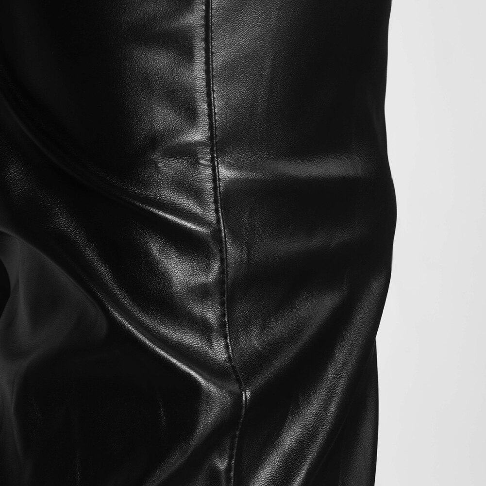 skinny leather pants men casual slim washing Locomotive leather pants men pants