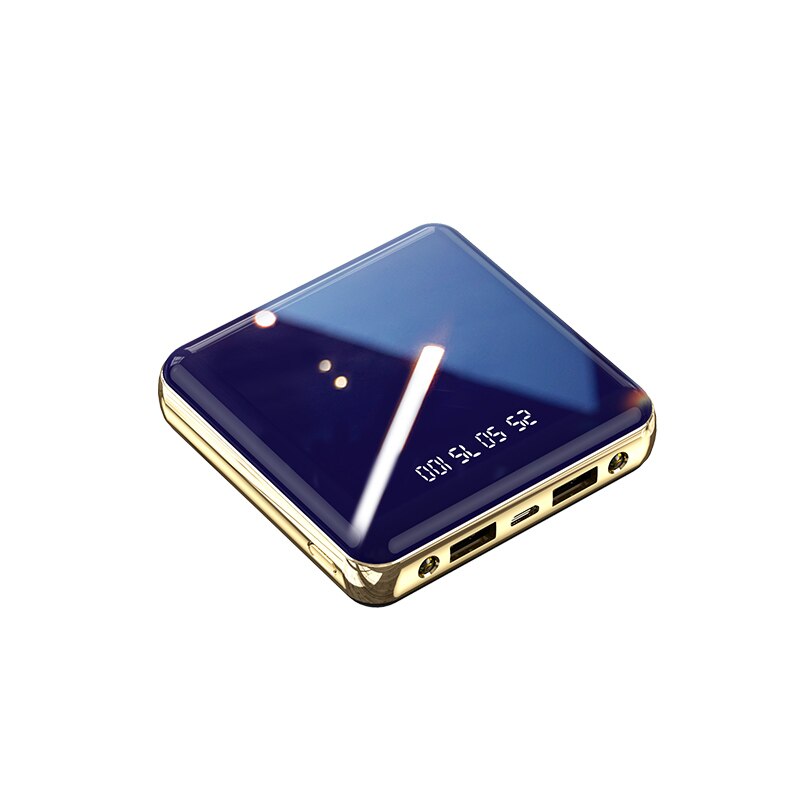 20000mAh Mini Power Bank Fast Charger LCD Type C Dual USB PoverBank External Battery Charger For Xiaomi Mi IPhone6 7 8 X: Blue