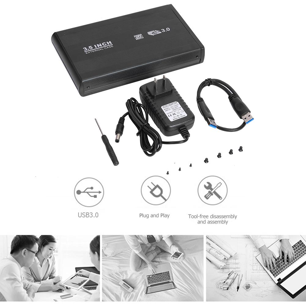 USB 3,0 3,5 Zoll SATA Festplatte Disk Tragbare Externe Gehäbenutzen SSD HDD Festplatte fallen Kasten Mit USB Kabel