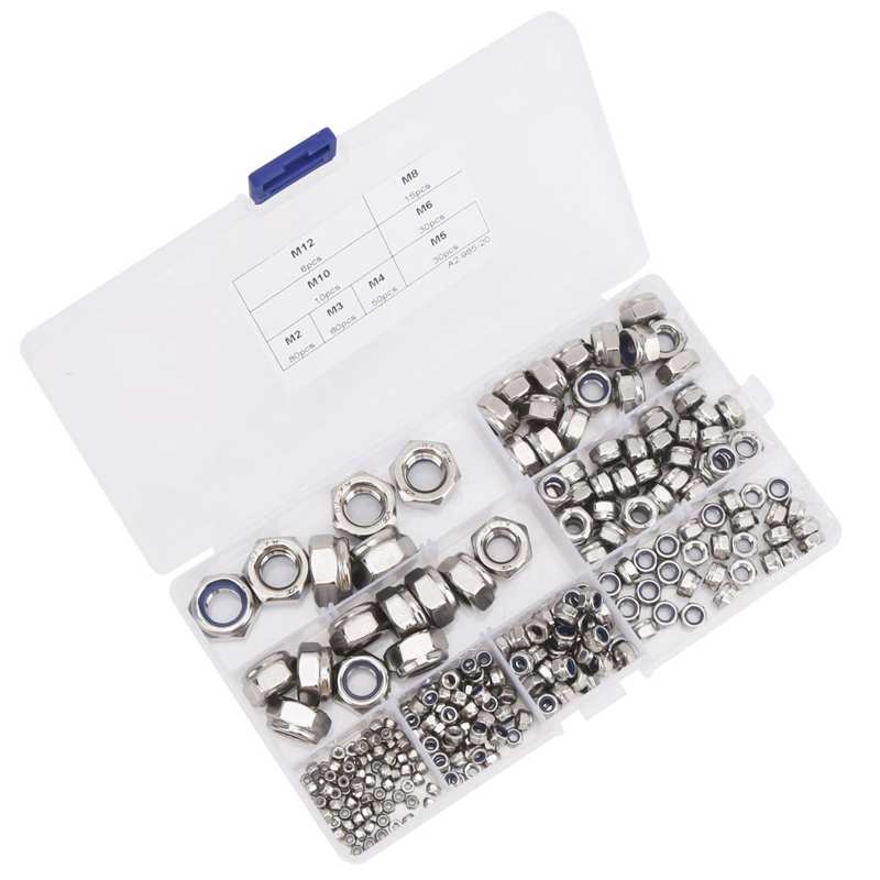 Nylon Lock Nut Set Good Rust Resistance Corrosion Resistant Self‑Locking Nuts Set Heat Resistant Laboratory for Home School