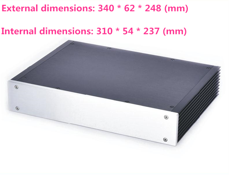 All-aluminum chassis Amplifier chassis Amplifier chassis Size 340*62*248mm