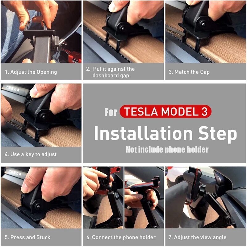 Auto telefoon houder, telefoonhouder ondersteuning dashboard houder voor tesla model 3 model telefoonhouder accessoires