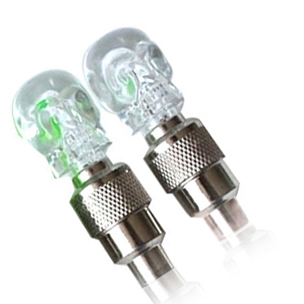 Lumières de Valve de vélo à tête de mort, lumière activée par le mouvement, lampe de cyclisme de sécurité à lumière LED, bouchons de Valve de pneu de roue, accessoires de vélo