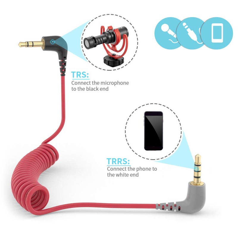 TRS zu TRRS Mikrofon Kabel 3,5mm Stecker auf Stecker Rechten Winkel Patch Adapter Kabel Wireless Lavalier-mikrofon Mic Kabel für BOYA Ritt SC7