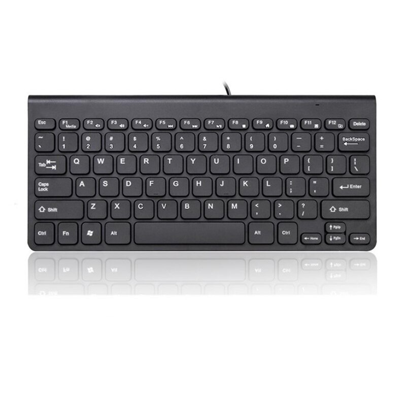 Home Slim Waterproof Keyboard Mini USB Wired 78 Key for Laptop PC Computer