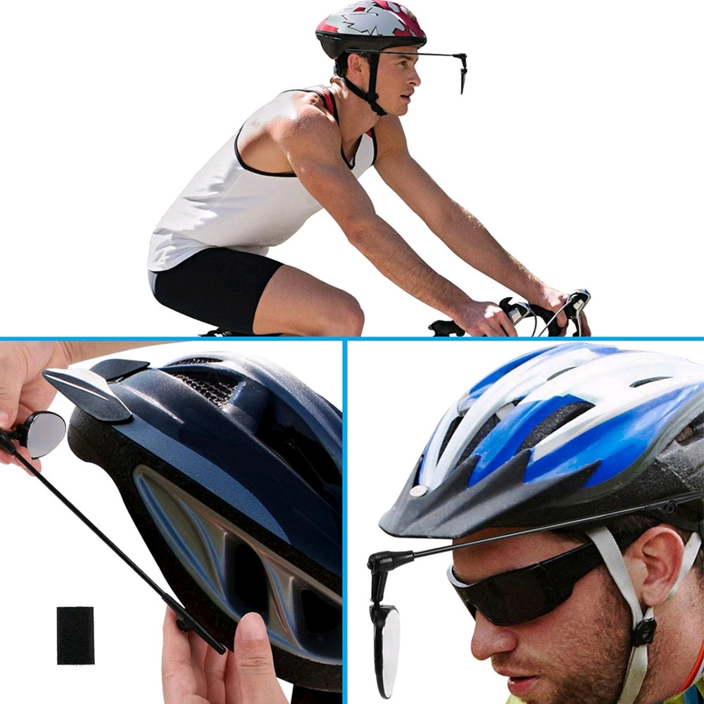 Flat Bicycle Helmet Mirror Helmet Mounted Rear-view Cycling Bike Helmet Rearview Mirror 360 Degree Lightweight Bicycle Accessory