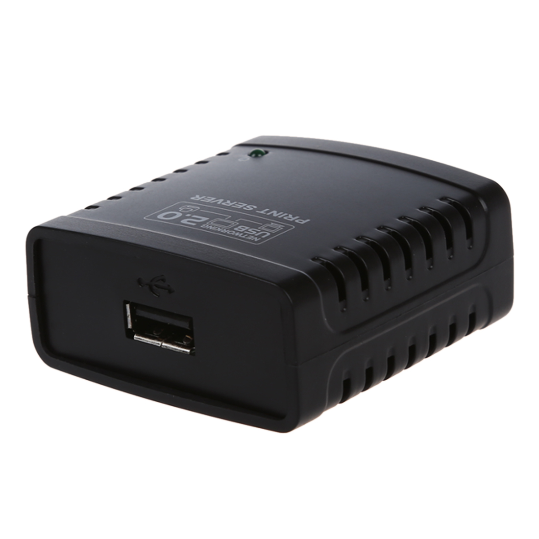 HEIßER-Print Server USB 2.0 Ethernet Netzwerk LPR für LAN Ethernet Vernetzung Drucker Teilen schwarz