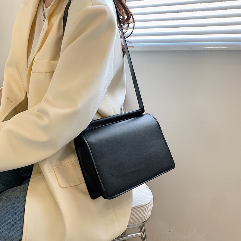 Borse a tracolla per donna marca solido semplice in pelle PU Crossbody Fashion Flap primavera nuove borse di Design borse da donna ascelle