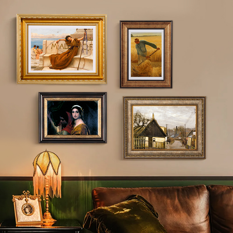 Marcos de fotos antiguos Vintage de 6/7/10 pulgadas, marco de fotos de madera de imitación, mesita de noche, adornos de decoración de escritorio, decoración rústica para el hogar