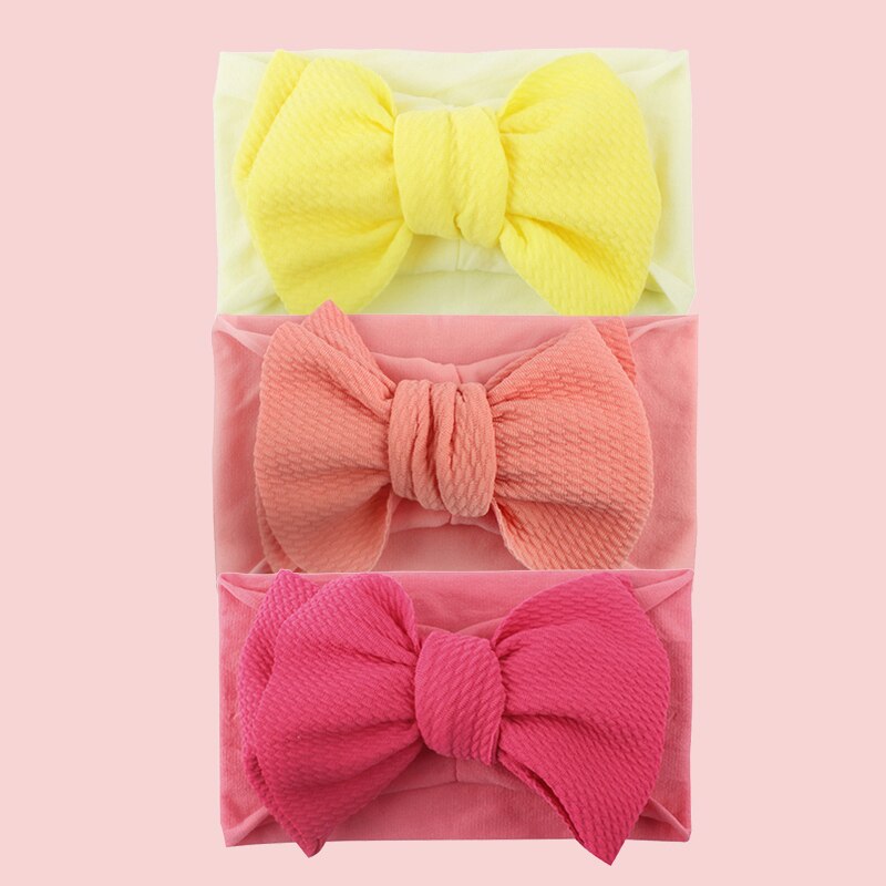 3Pcs/Set Cute Big Bowknot Baby Headband Flower Dot Elastic Baby Girl Hair Bands For Newborn Infant Baby Hair Accessories: Style 2 G01