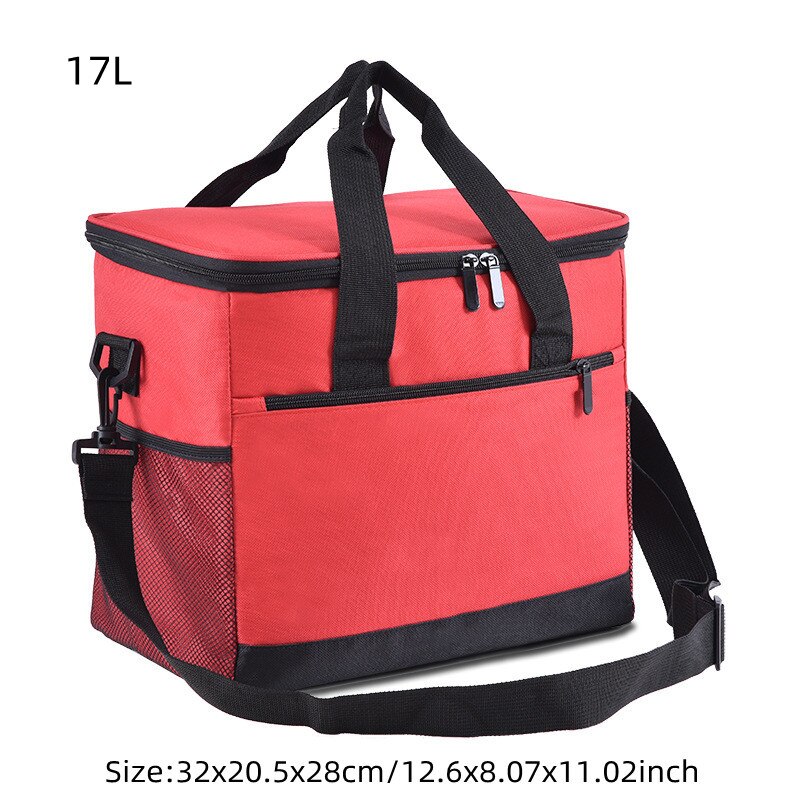 Borsa termica impermeabile di grande capacità Bento snack bevande alla frutta custodia per conservazione fresca accessori da campeggio per Picnic all&#39;aperto: A Red