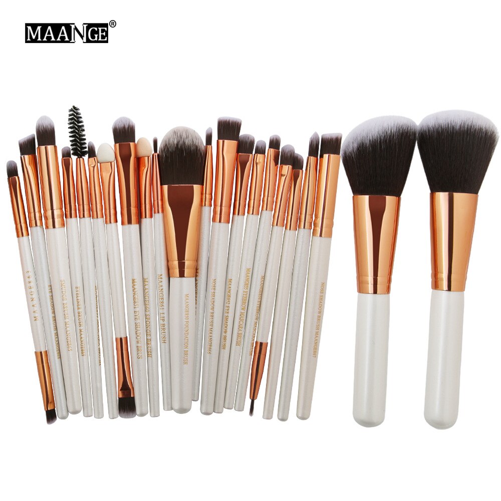 Maage 22/20/18 stuks make-up kwastenset oogschaduw wenkbrauw eyeliner kwast meerkleurig nylon haar plastic handvat: 09