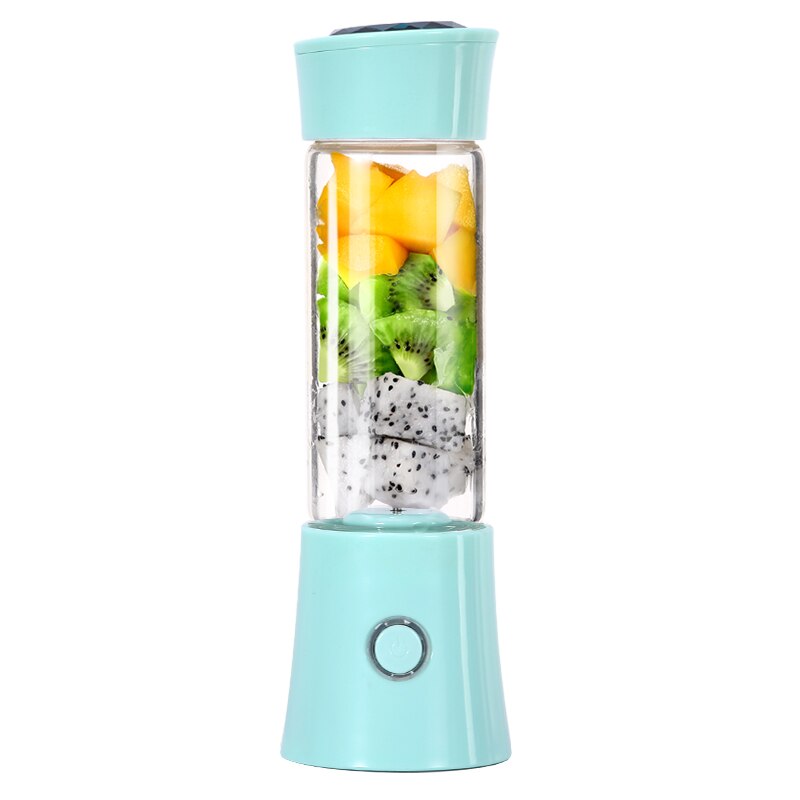 480ML USB Charging Portable Juicer Machine Mixer Mini Juice Electric Smoothie Blender Smoothie Maker Blenders Machine Household: green