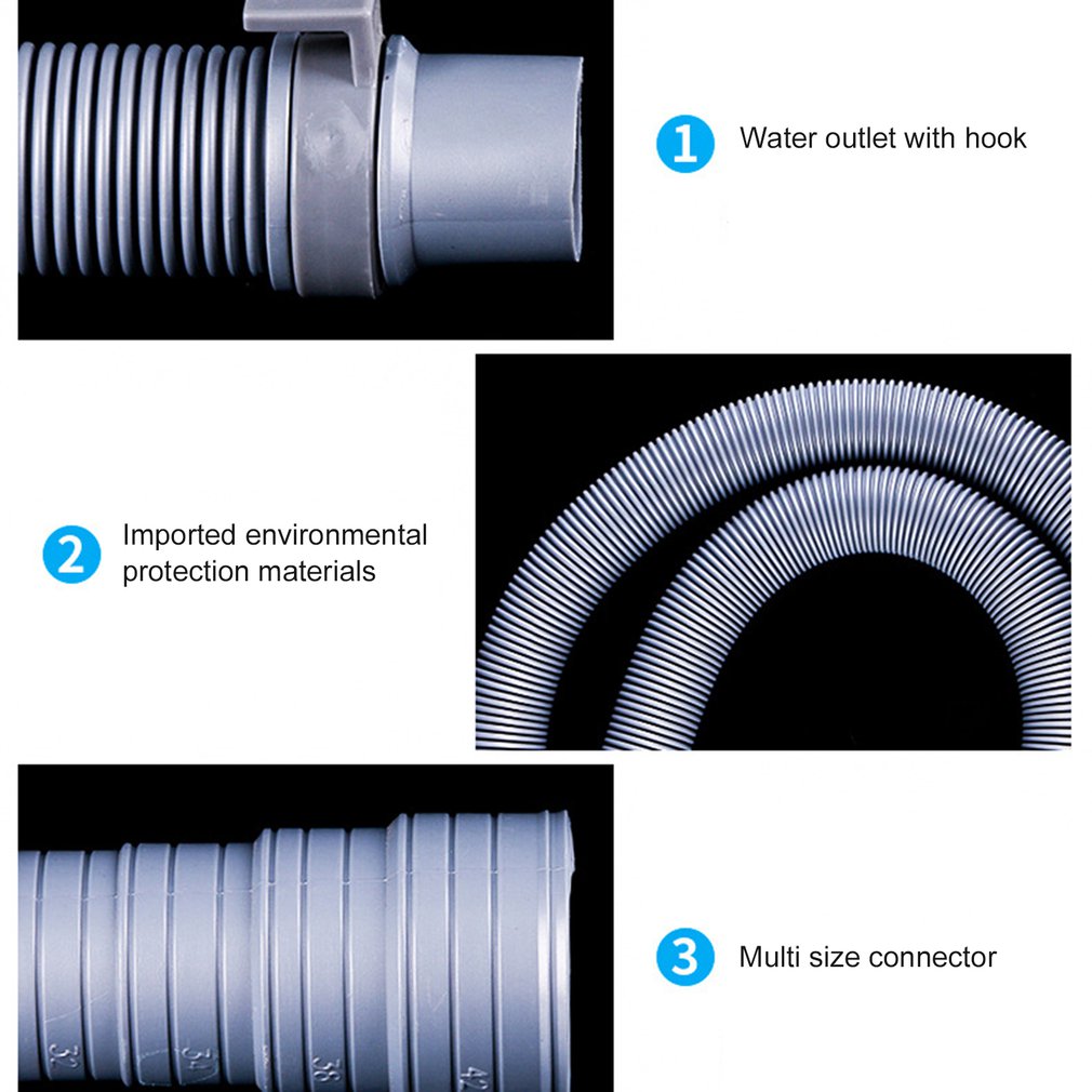 Universal Washing Machine Dishwasher Drain Waste Hose Discharge Hose Extension Pipe Fits Up To 32-42mm Drain Outlets