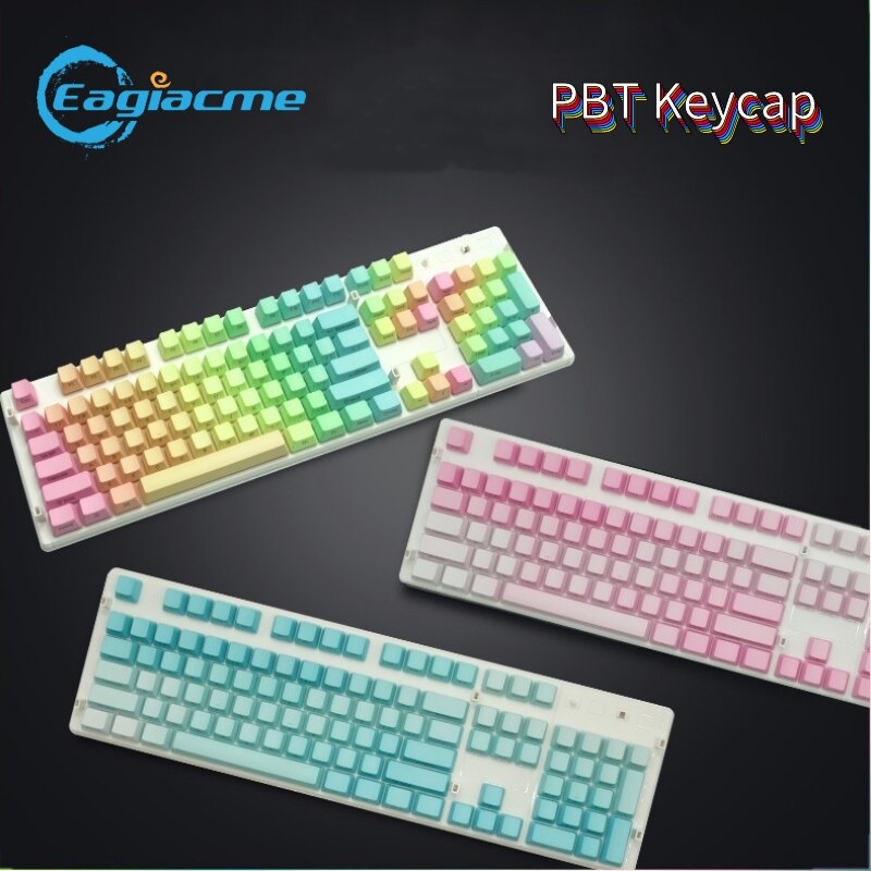 Eagiacme-teclas de teñido PBT Dip para teclado mecánico MX Switch, para juegos, OEM, Color degradado de altura, 104 Uds.