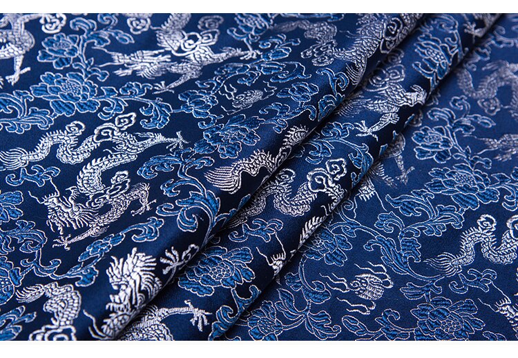 75cm Satin Silk Brocade Fabric Dragon Pattern Fabric for Sewing DIY Material for Clothes Width 75cm: 12