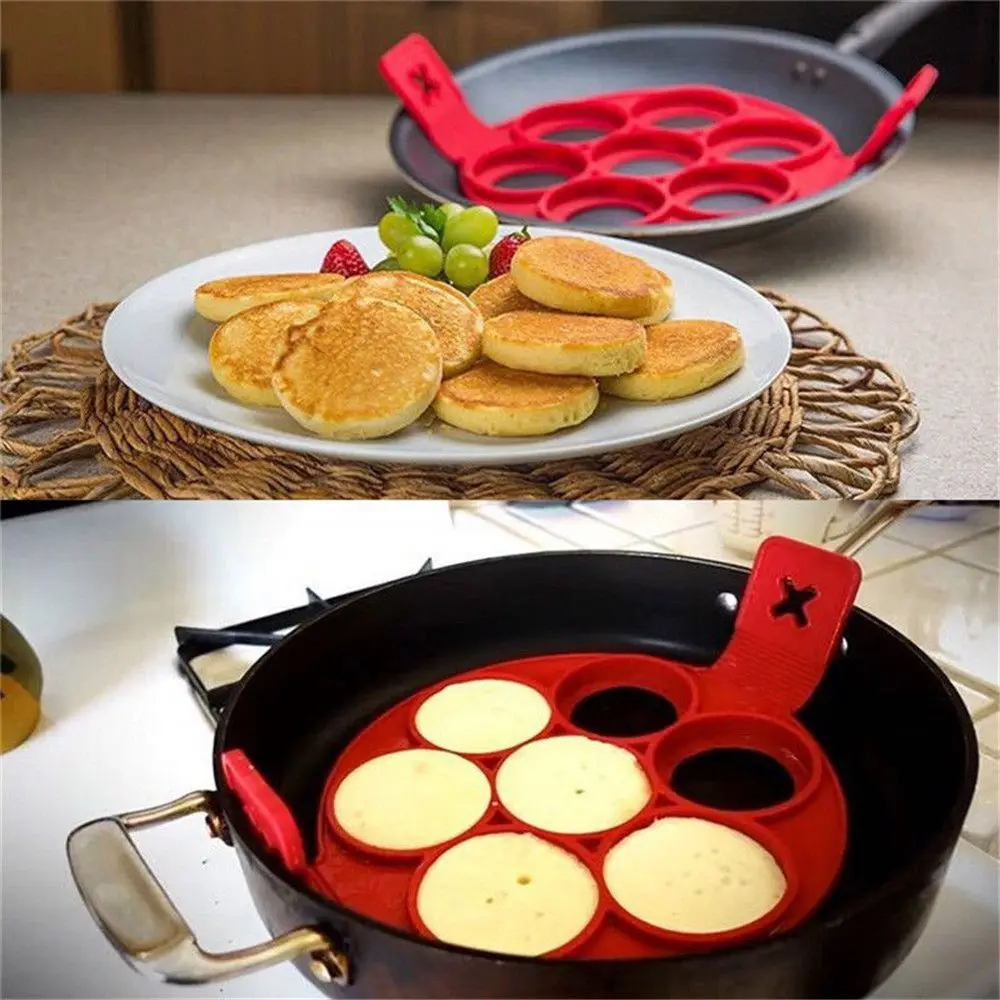 Eierpannekoek Ring Met Anti-Aanbaklaag Pannenkoekenmaker Vorm Siliconen Eierkoker Gebakken Eiervormer Omelet Mallen Voor Keuken Bakaccessoires