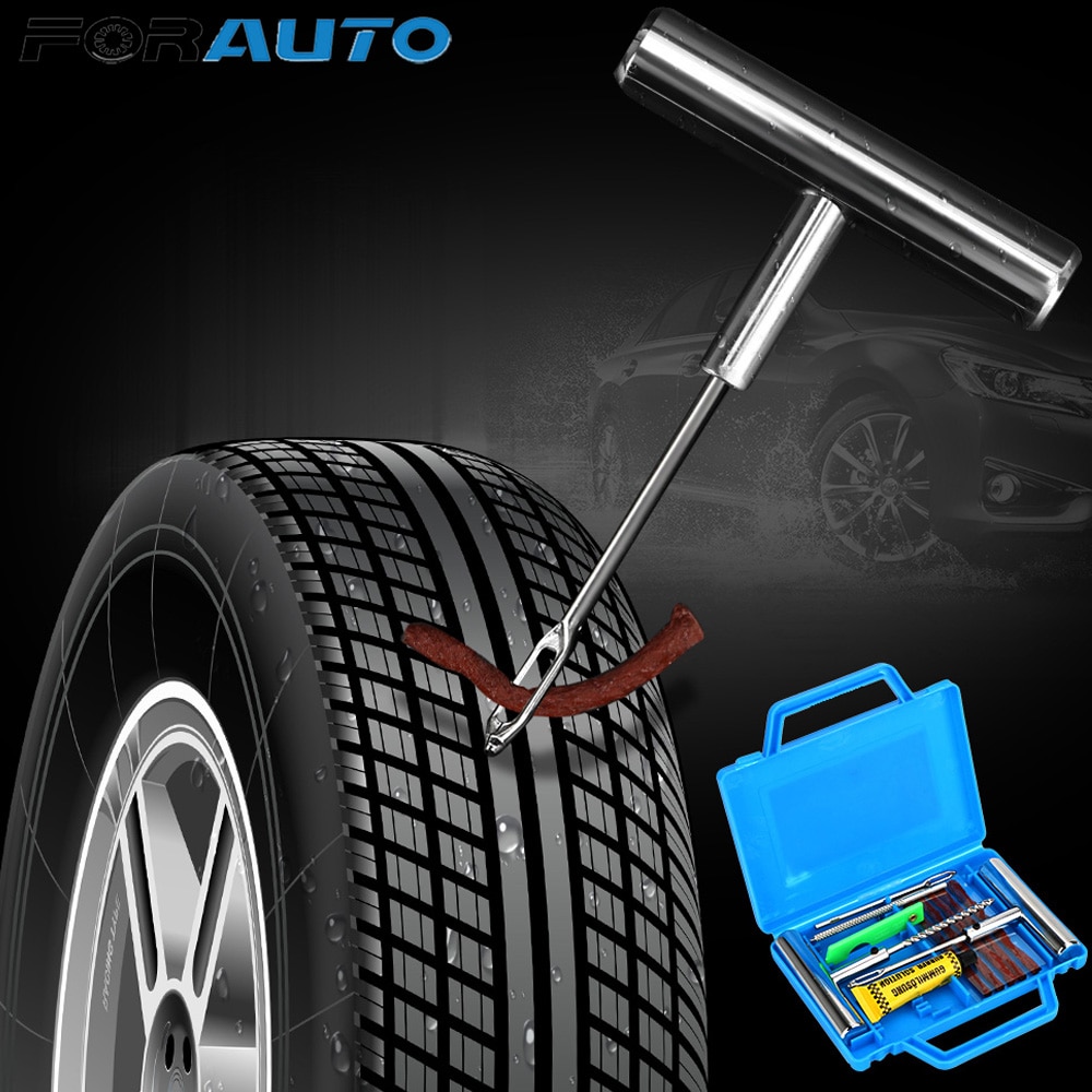 12 unids/set parche herramientas para arreglar Reparación de neumáticos de coche herramientas Kit de reparación de neumáticos de pinchazo en el neumático herramienta de reparación de neumáticos de goma de rápido pegamento