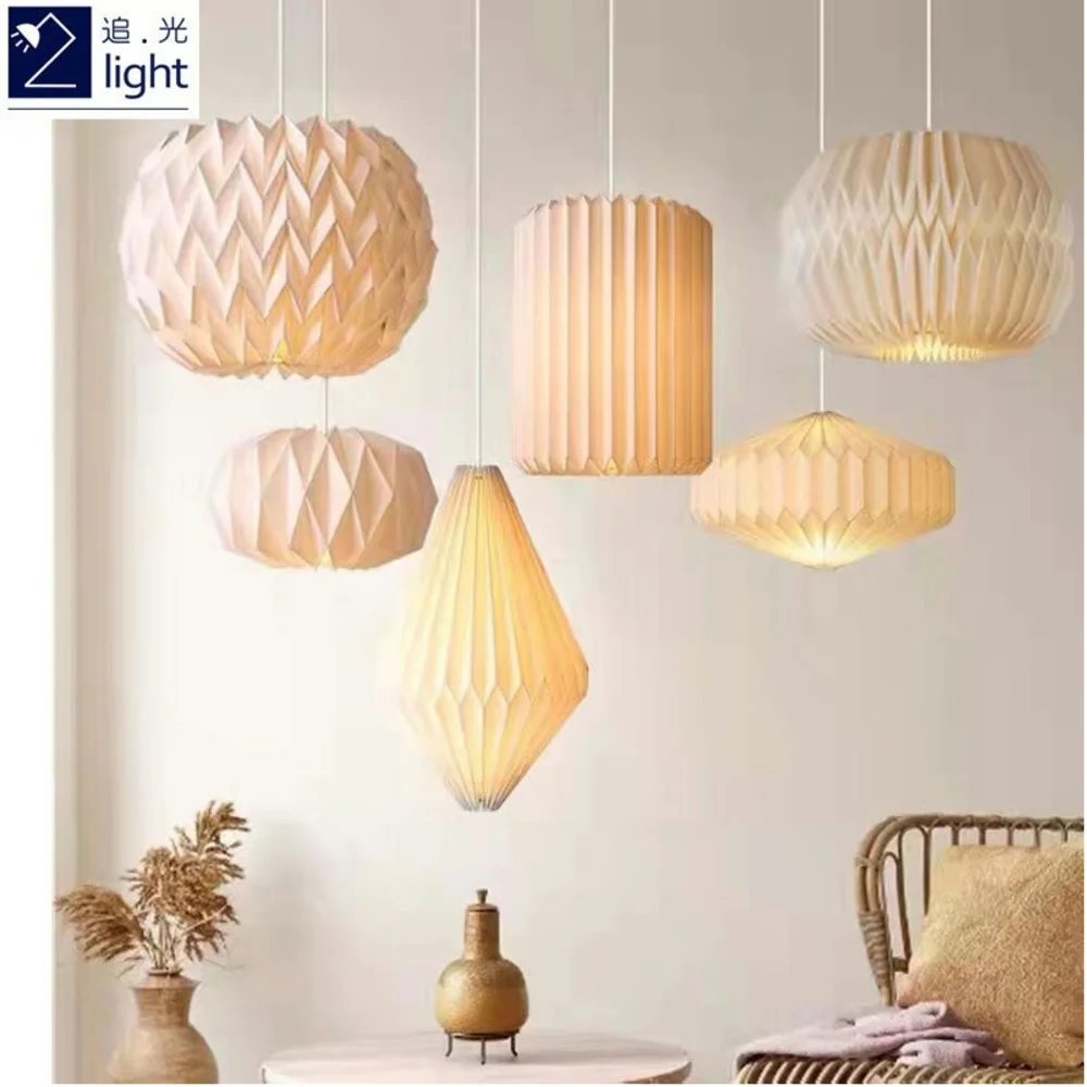 Origami Ceiling Lampshade Nordic Style Paper Lantern Shade Decorative Light Cover for Living Room Decor