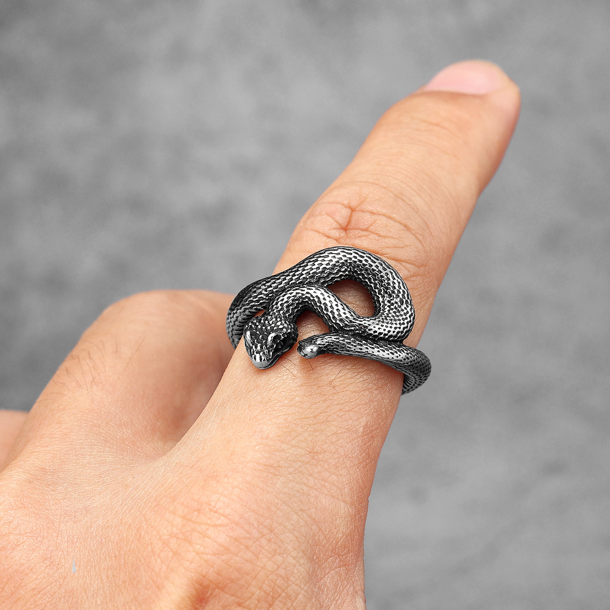 Anillos de acero inoxidable para hombre, Viper Animal, serpiente, Punk, para mujer, joyería de para motorista, de Halloween,
