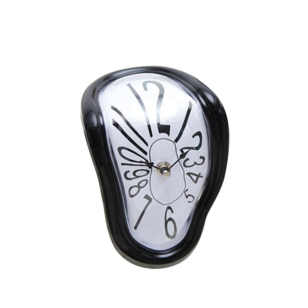 Novel Surreal Home Art Melting Clock Roman Numerals Silent Hanging Wall: Black