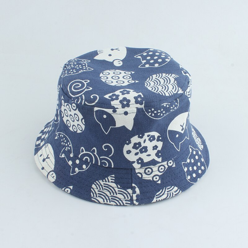 Chapéu bonito do algodão com cópia da vaca para o menino e a menina, chapéu do sol do verão, tampão do panamá, estilo do pescador: YELLOW