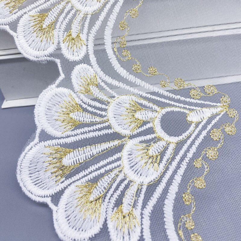 1Yards broderie or dentelle tissu 18cm de large dentelle ruban maille dentelle garniture rubans et garnitures pour coudre Guipure artisanat dentelle QA16