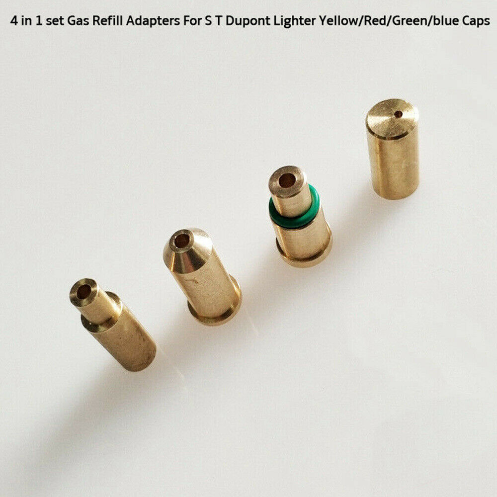 4 in 1 Gas Refill Adapters For S T Dupont Lighter Yellow/Red/Green/Blue Caps Easy To Install Durable Practical HG13604