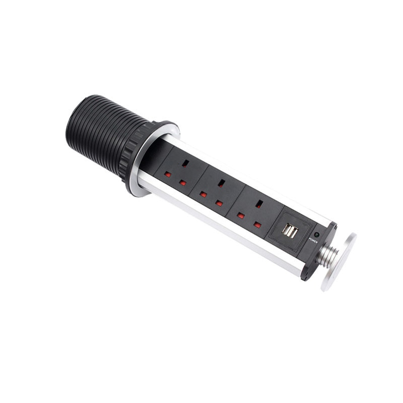 10a pull pop  up 3 eluttag 2 usb laddningsport kök kontorsbord bordsuttag infällbara bänkskivor bänkskiva