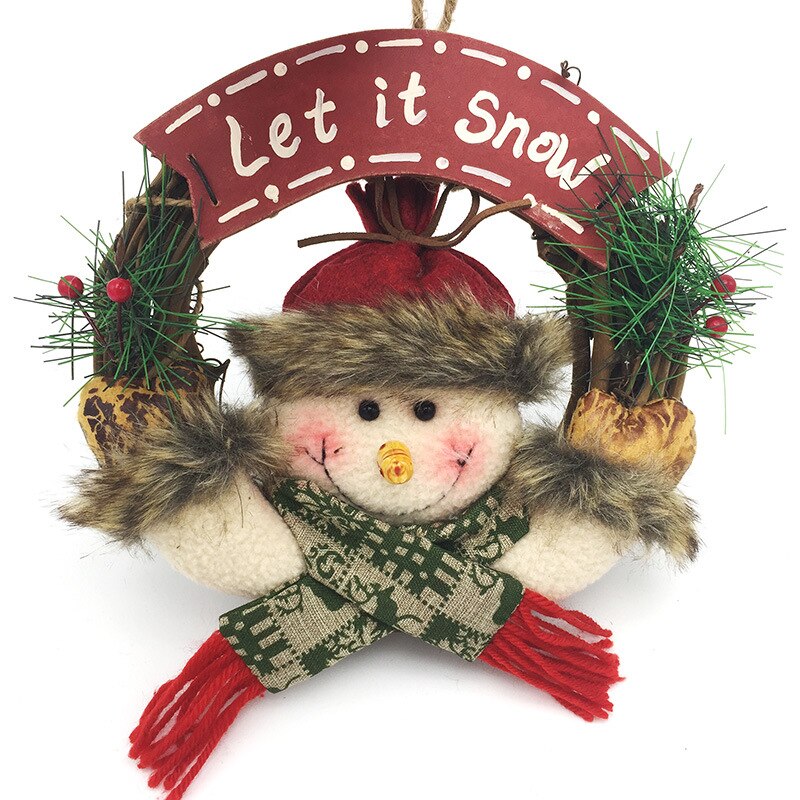 Kerst Garland Kerstman Elanden Sneeuwpop Krans Muur Opknoping Deur Decoraties Vrolijk Kerstfeest Decor Voor Thuis Gelukkig Yea: Rose Red