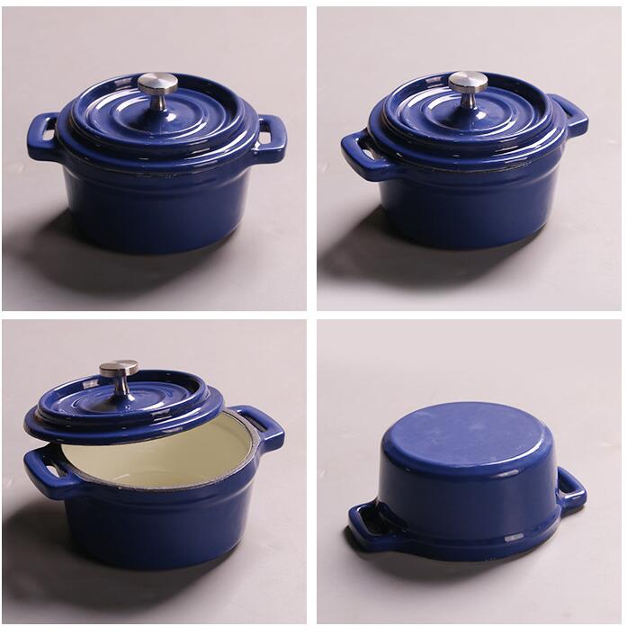 Qianle Ou-olla pequeña para sopa, olla para guisar, 10cm, 12cm, 14cm, Mini olla de hierro fundido para comida de bebé, Cocina Para el hogar