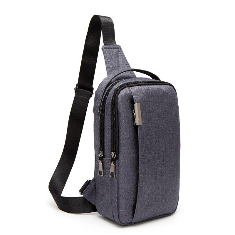 Männer Brust Tasche Leinwand Rucksack Lässig Umhängetasche Multi-funktionale draussen herren Tasche-: Flachs grau