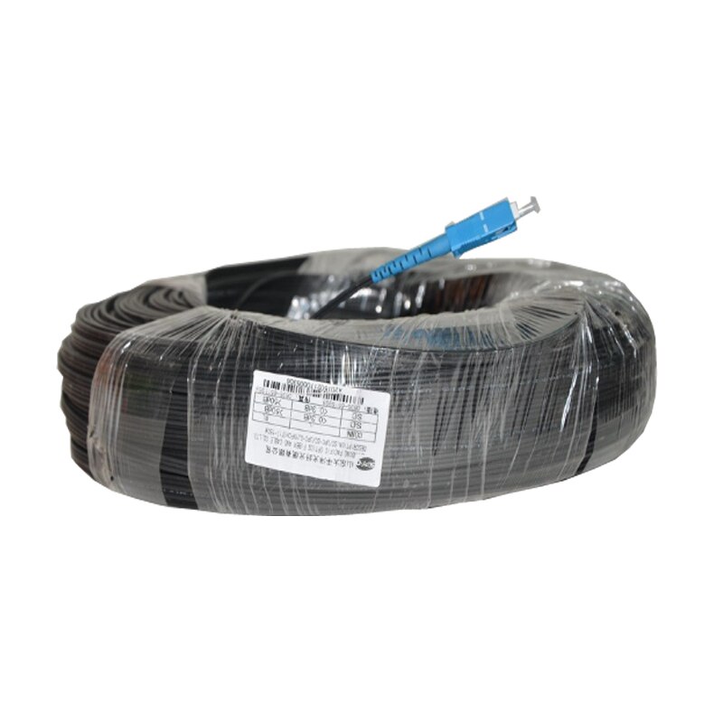 FTTH SC Indoor Fiber Optic Cable Patch Cord SC Single Core Black Leather Jumper: 50m