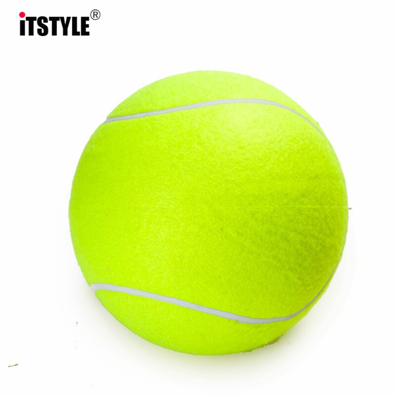 24cm gigante bola de tênis para animal de estimação mastigar brinquedo grande bola de tênis inflável assinatura bola suprimentos ao ar livre cricket