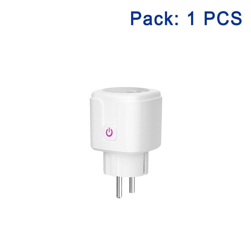 Enchufe inteligente con WIFI, control inalámbrico, aplicación compatible con alexa, control de voz de Google, estándar europeo, AC110V, 240V, 16A: 1PCS