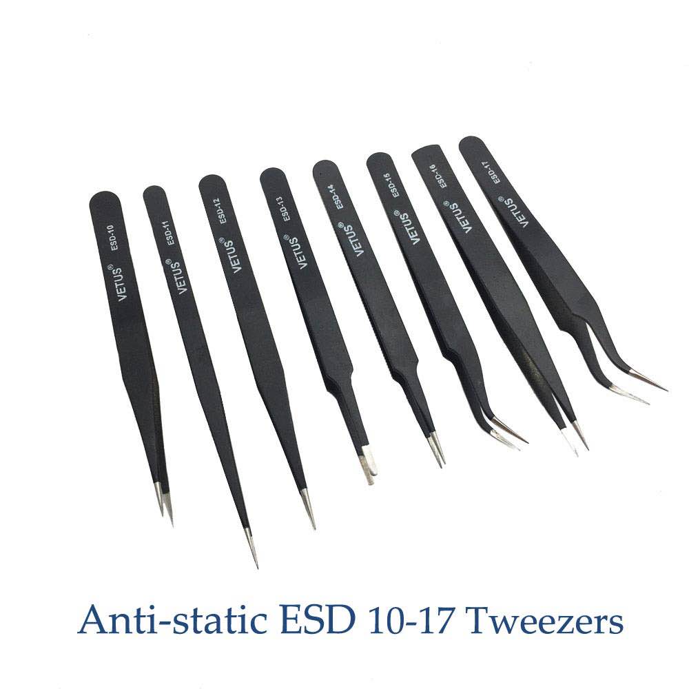8 stks gratis Anti-statische ESD 10-17 Pincet Set Voor Soldeerstation Lassen Assist gereedschap 8 stks/partij