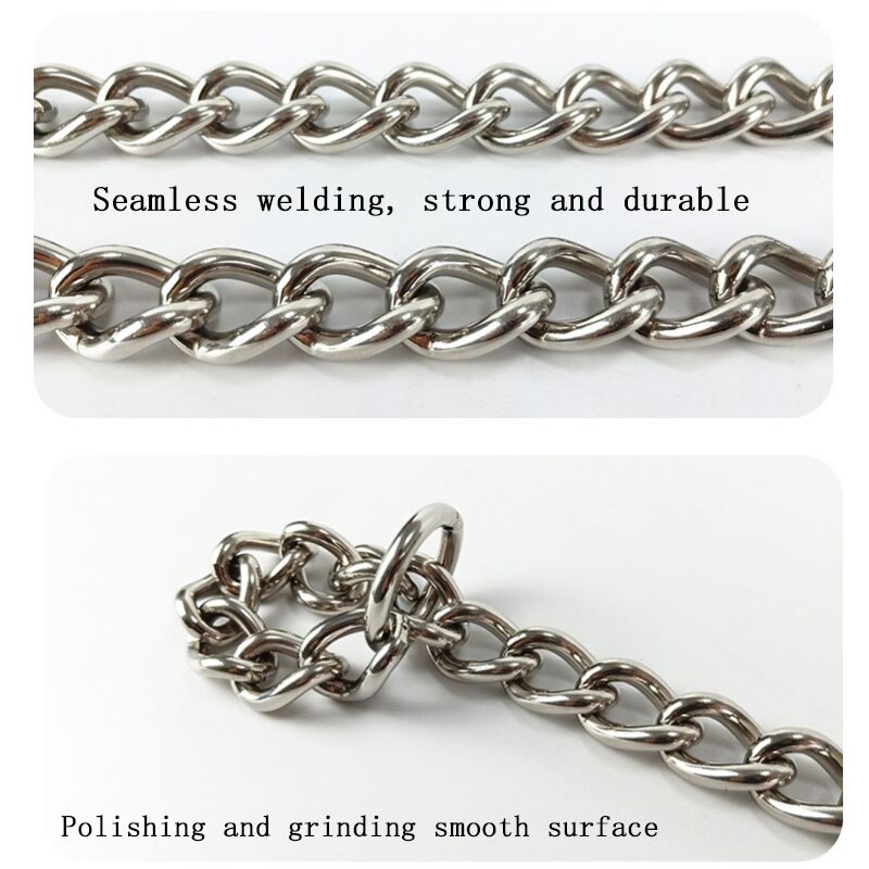 Pet supplies stainless steel chain dog training choke, suitable for small and medium-sized large dogs chrome-plated metal