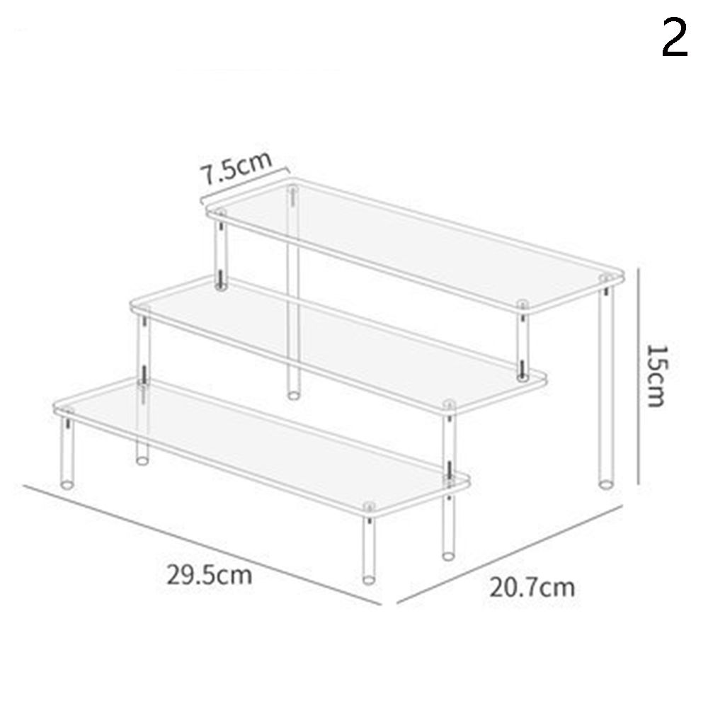 Acrylic Display Stand Pottery Storage Rack Doll Clay Figurine Display Stand Transparent Ladder Makeup Organization Shelf: green