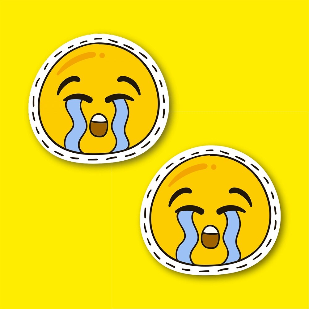 Much Crying Emoji Laptop and Phone Sticker-Decal max.5cm 2'li Set