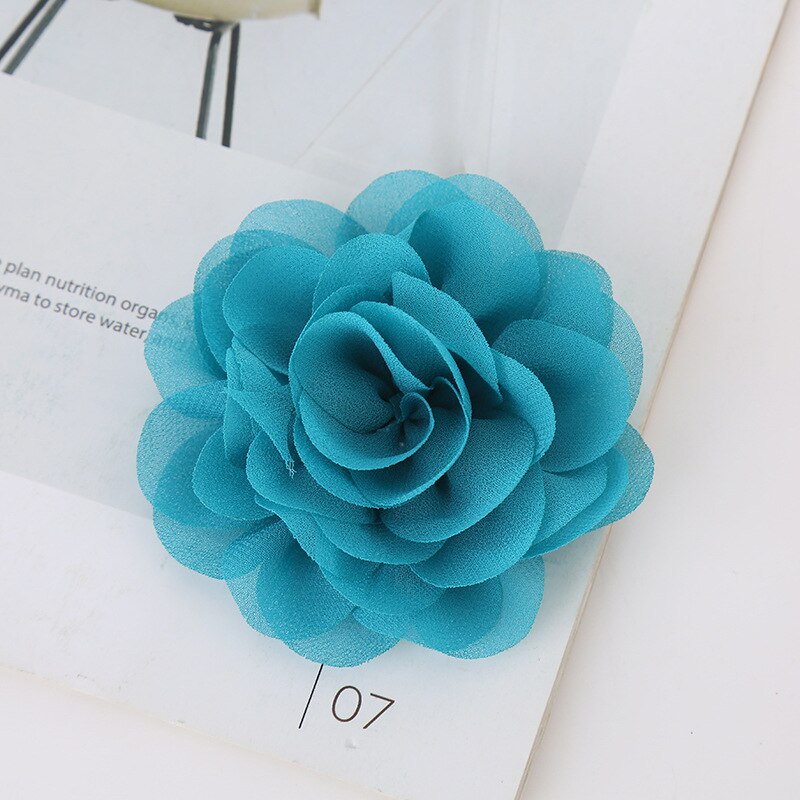 5 pçs 9cm moda cetim chiffon flores para diy acessórios de cabelo tecido buquê de flores decoração casamento cabeça envoltório para bandana: 1